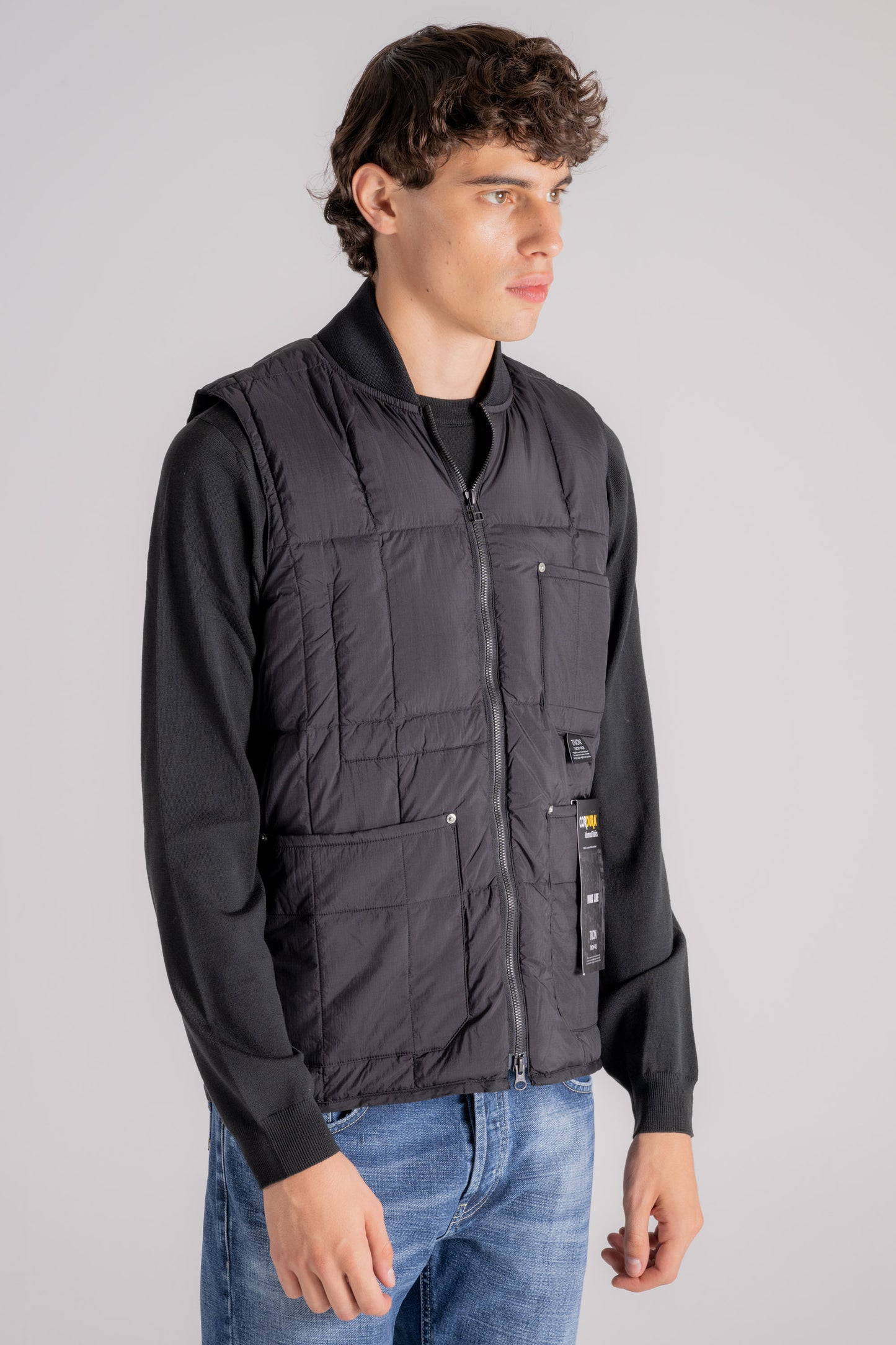  Taion Work W-zip Lib Down Vest Nero Nero Uomo - 3