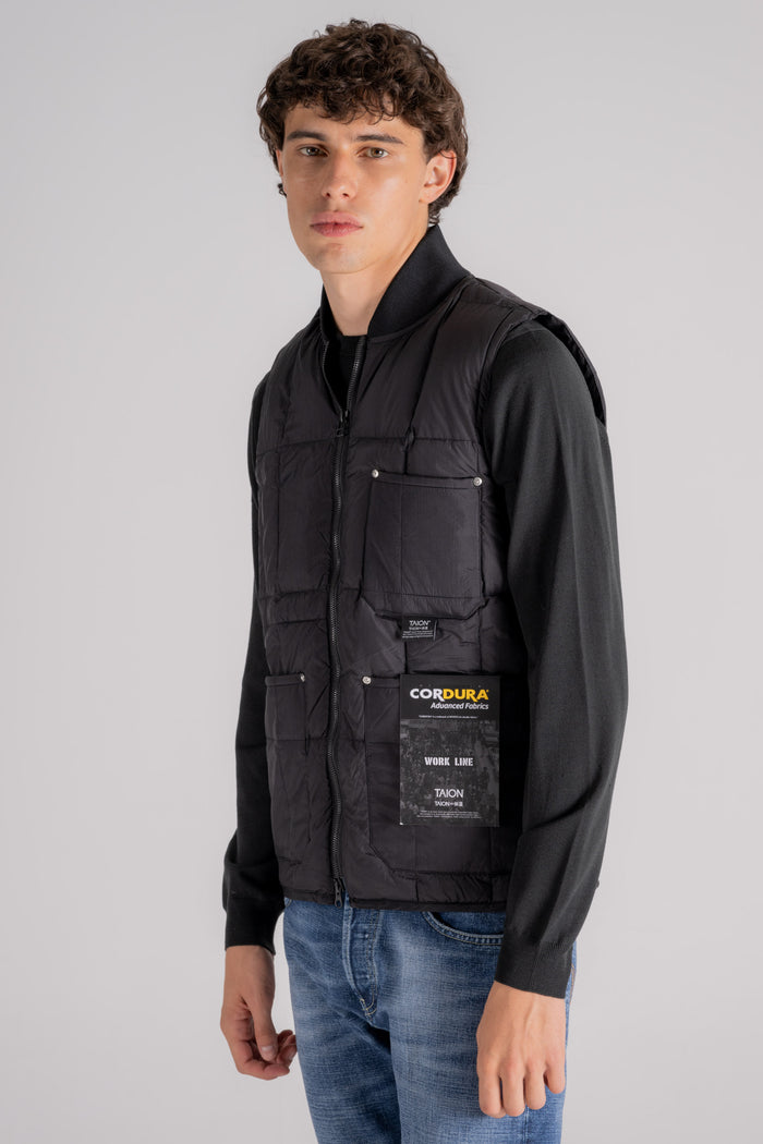  Taion Work W-zip Lib Down Vest Nero Nero Uomo - 4