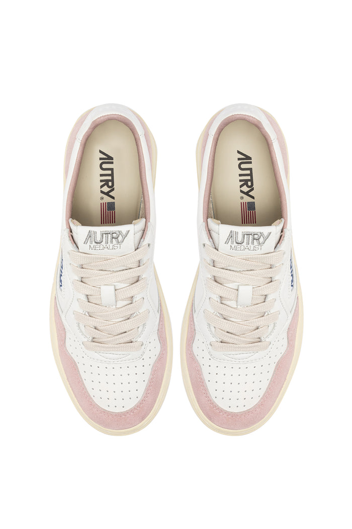  Autry Sneakers Medalist Low Wom Goat Suede Rosa Rosa Donna - 5