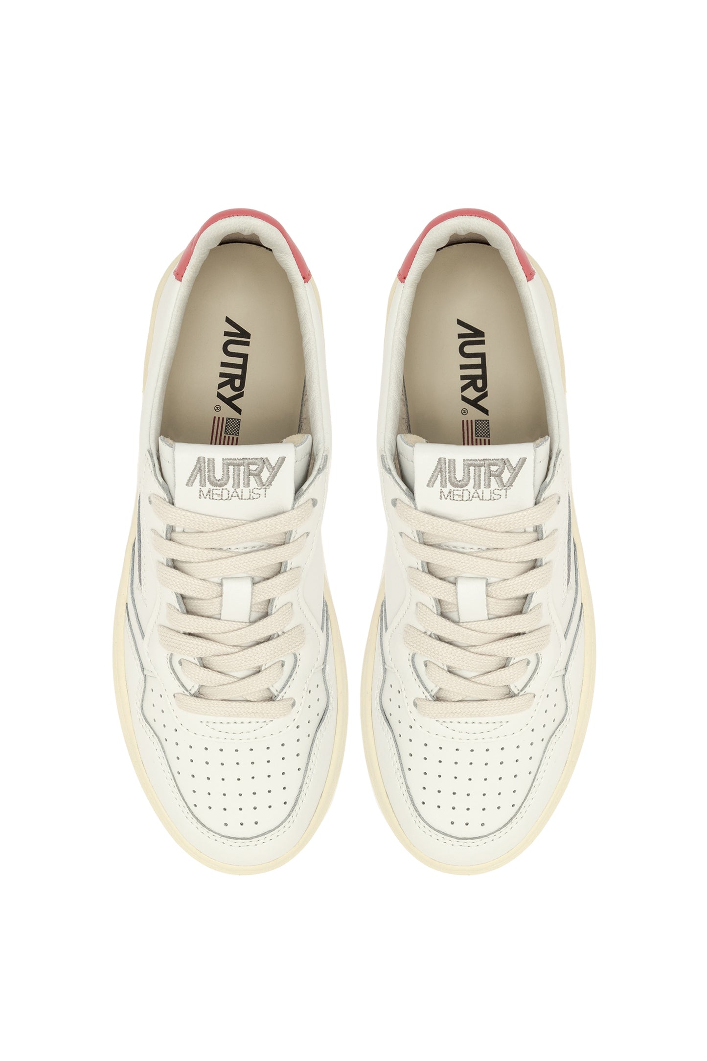  Autry Sneakers Medalist Low White Leather Bianco Donna - 5