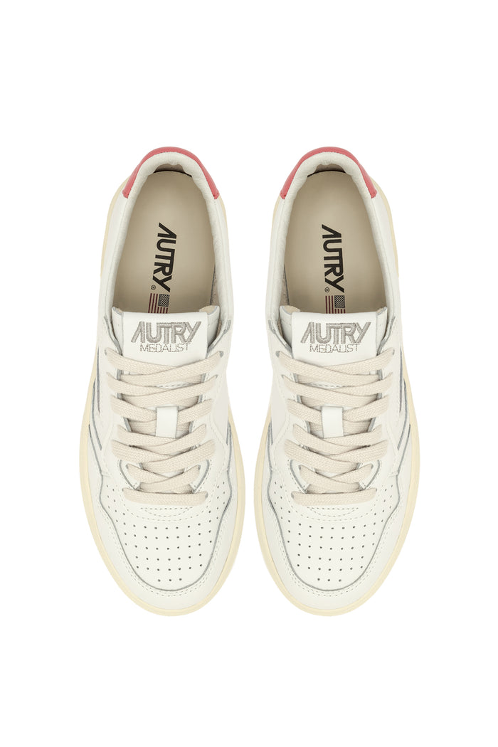  Autry Sneakers Medalist Low White Leather Bianco Donna - 5