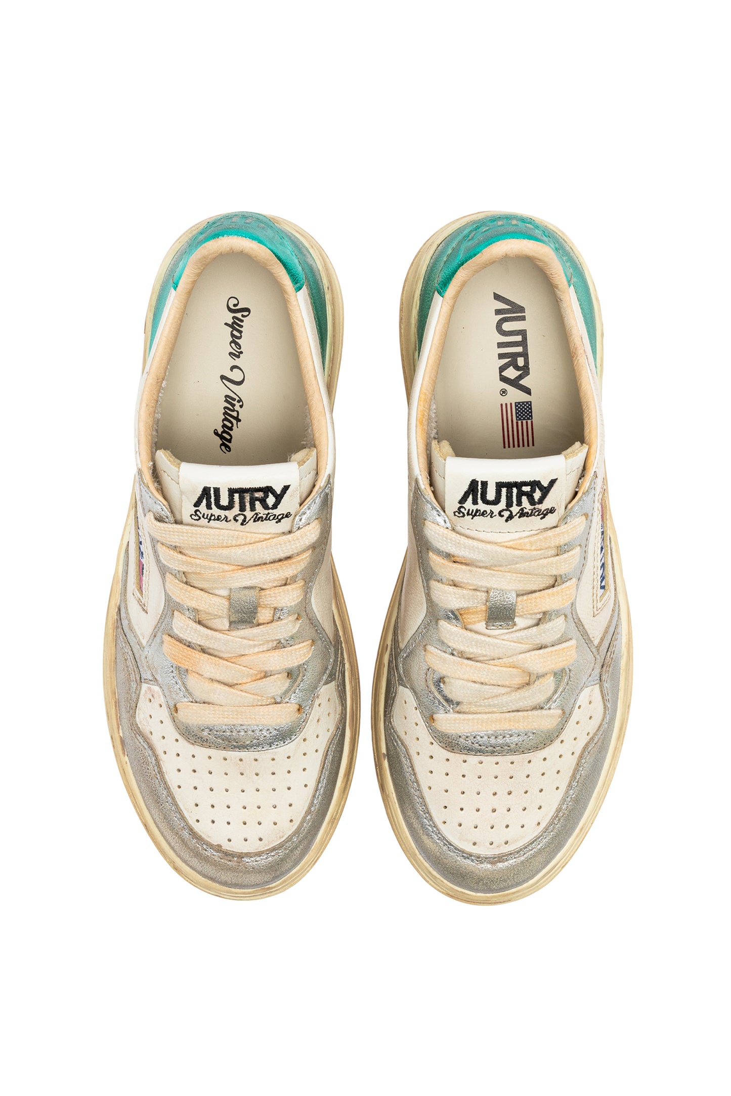  Autry Sneakers Super Vintage Matal Lether Grigio Grigio Donna - 5