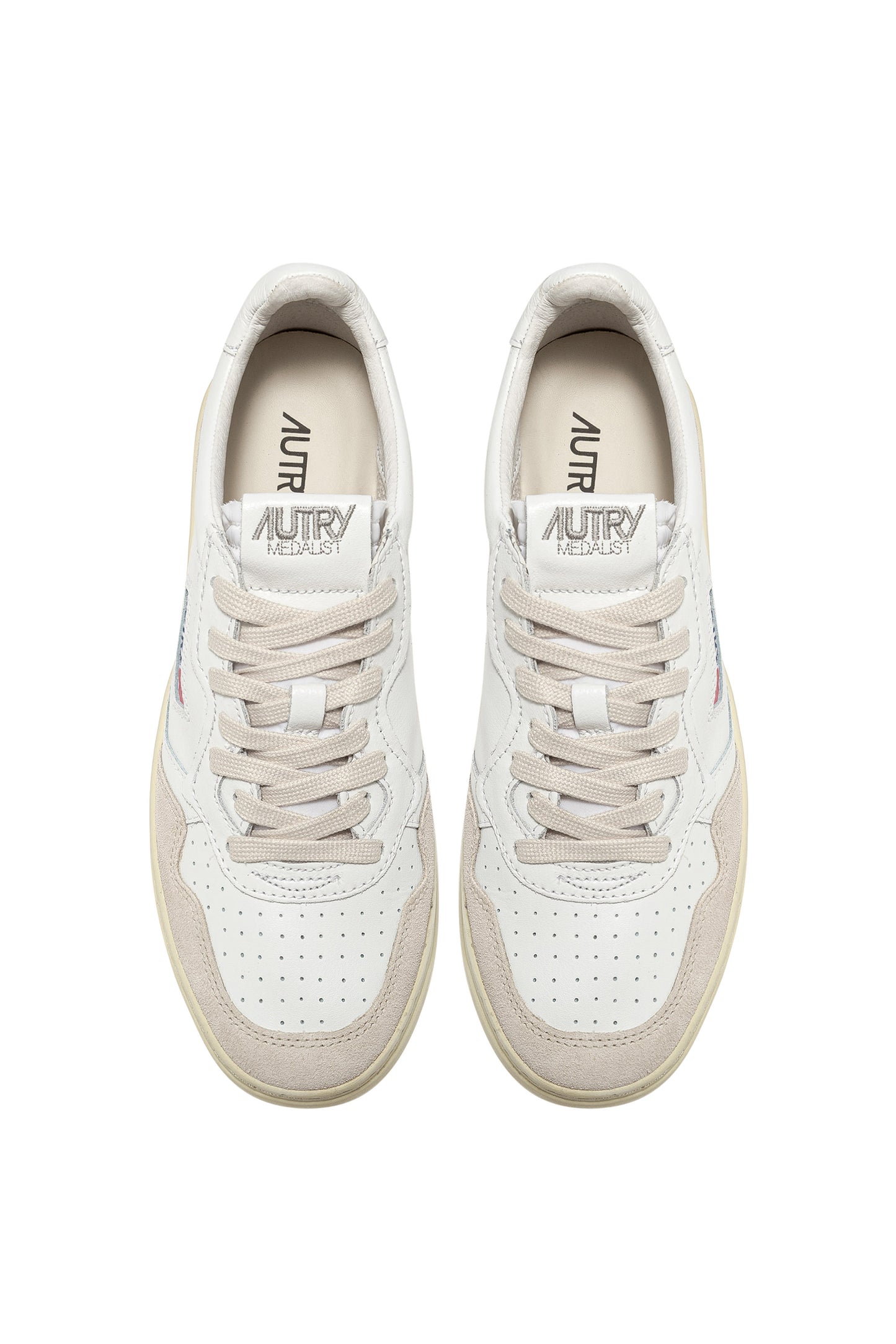  Autry Medalist Low Wom Leat Suede Bianco Bianco Donna - 5