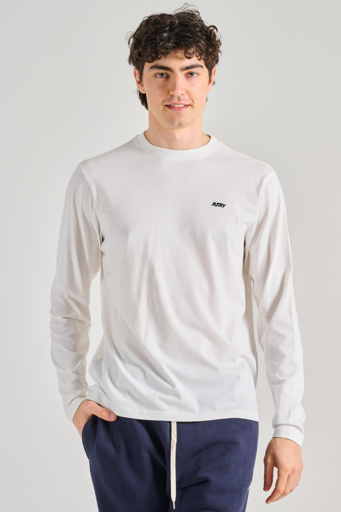 Autry Long Sleeve T-shit Main Unisex Bianco Uomo