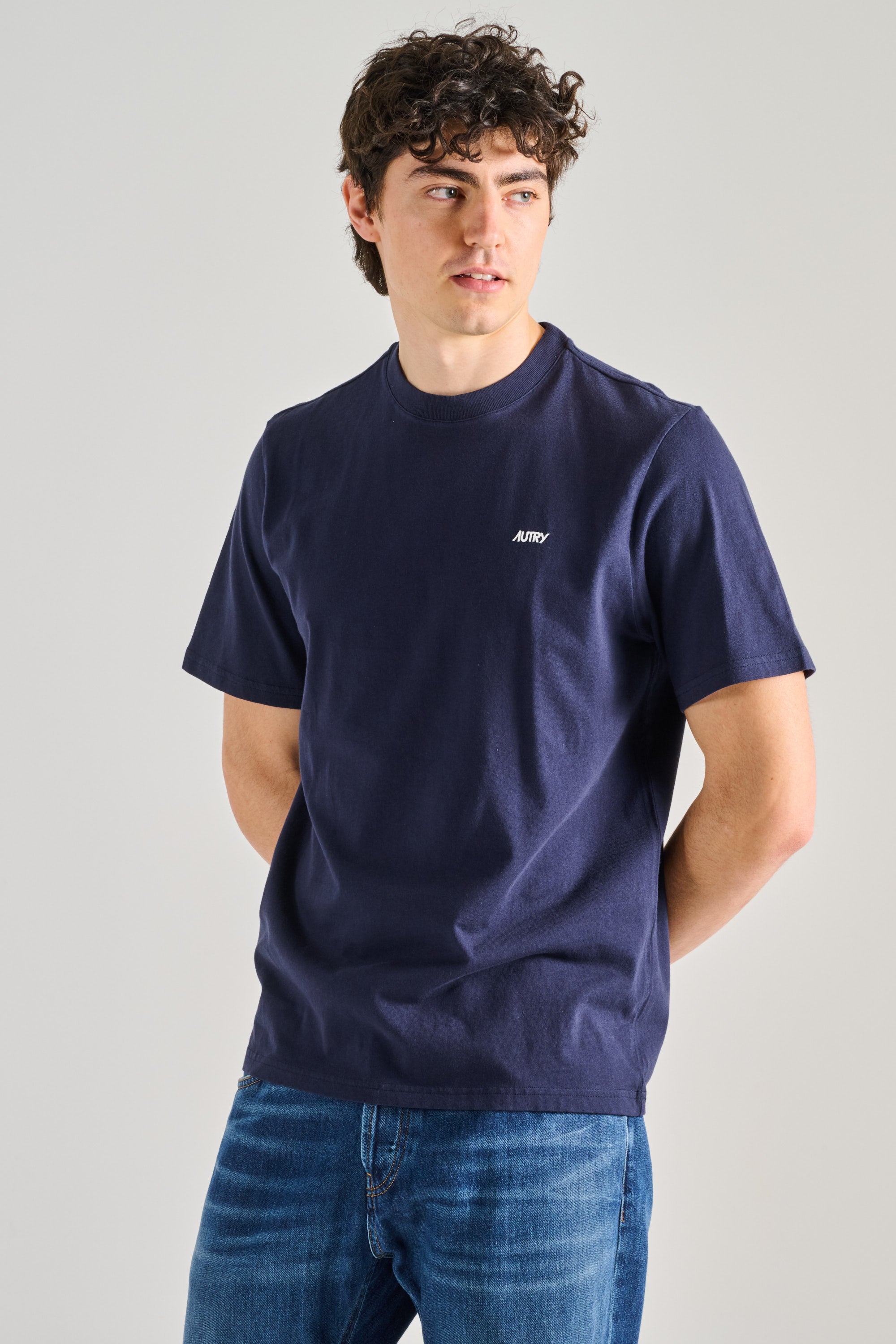 Tシャツ・カットソー AUTRY Men T Shirts TSPM A7CB blue Autry Embroidered Autry Logo Tee Man