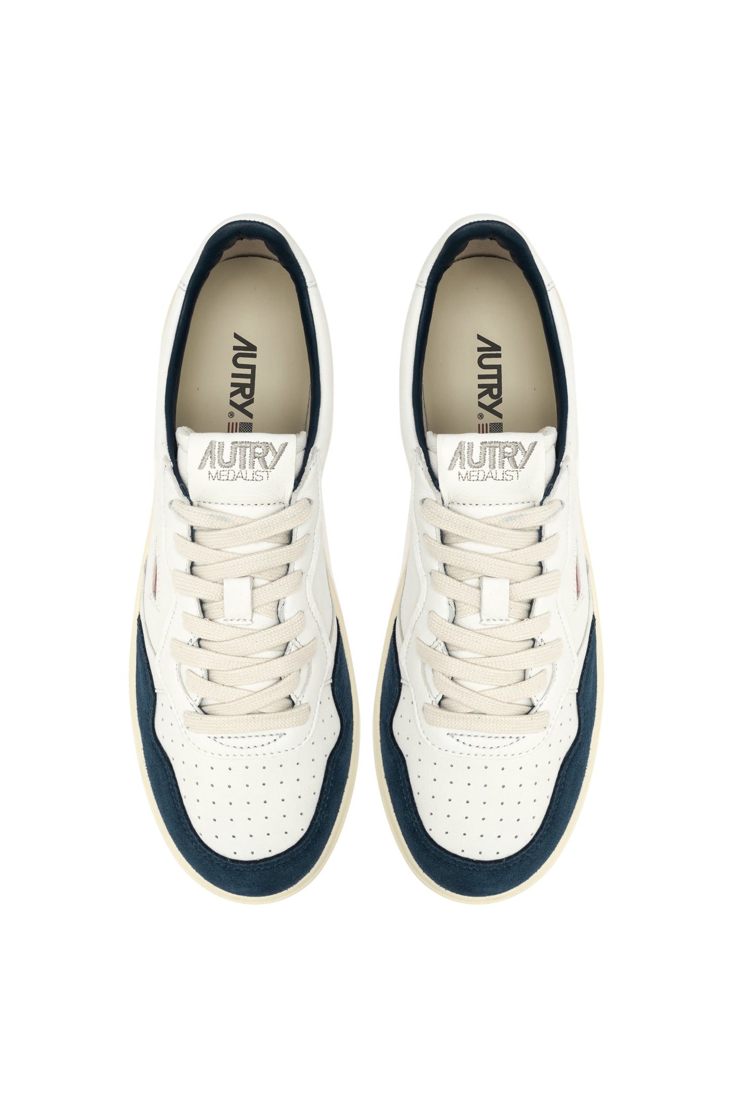  Autry Sneakers Medalist Low Man Goat Suede Blu Blu Uomo - 5