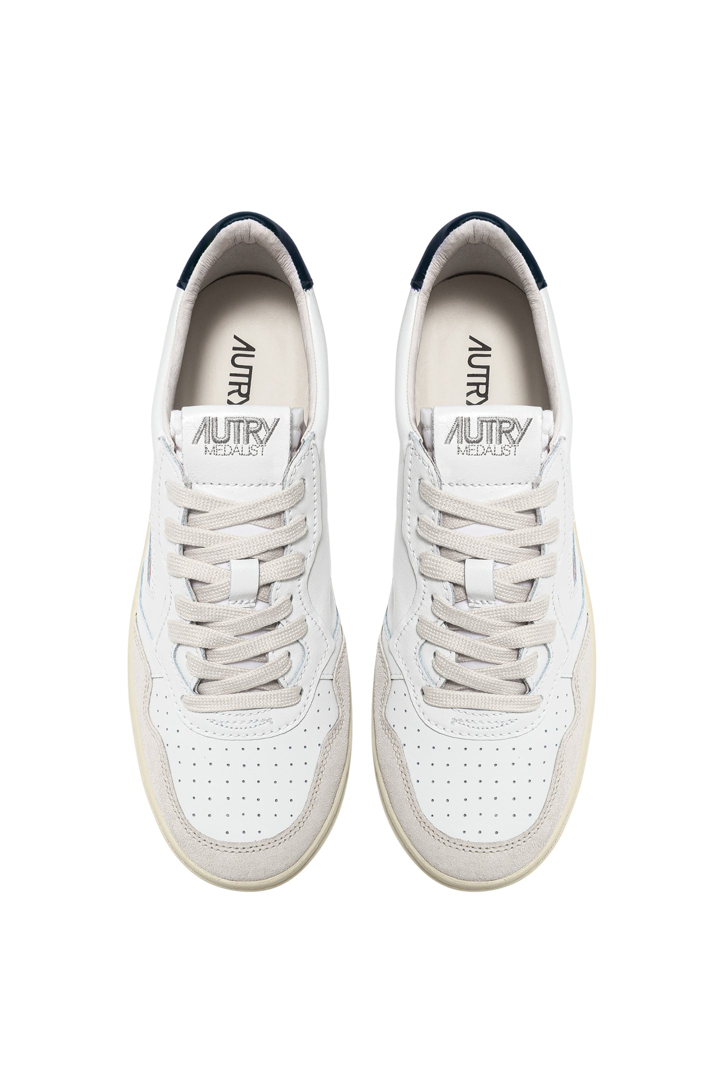  Autry Sneakers Medalist Low Man Leat Suede Bianco Bianco Uomo - 5