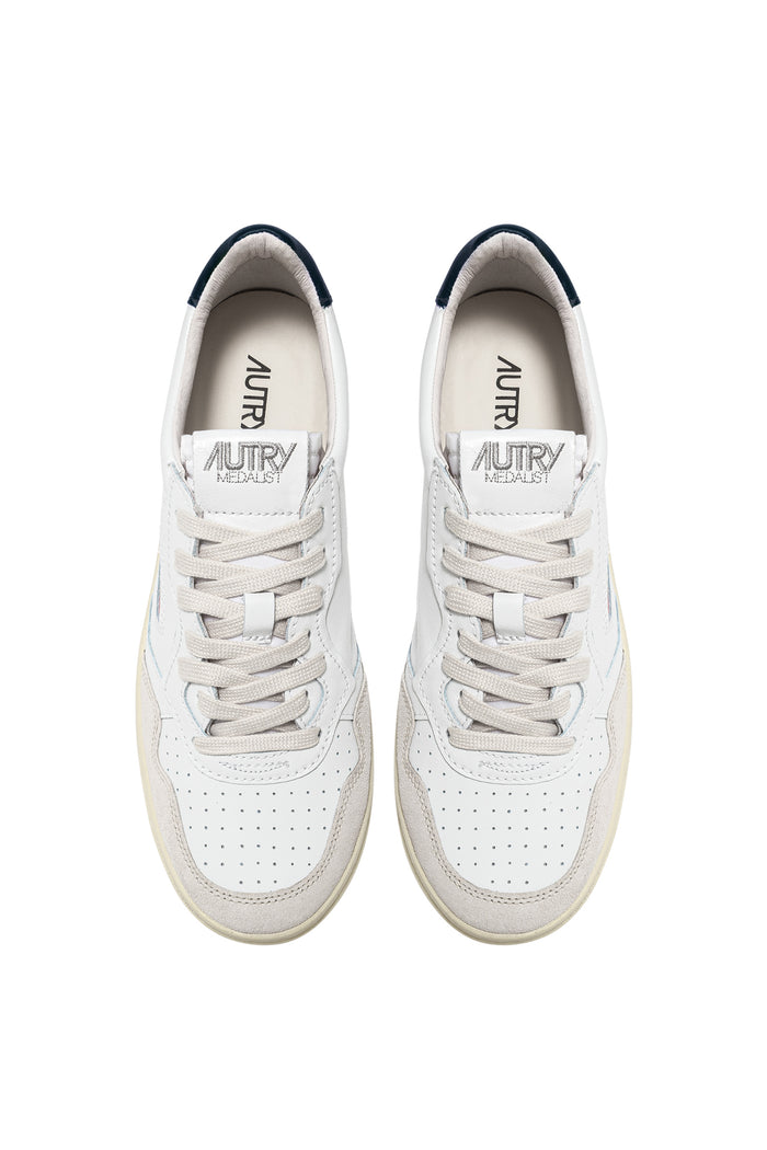  Autry Sneakers Medalist Low Man Leat Suede Bianco Bianco Uomo - 5