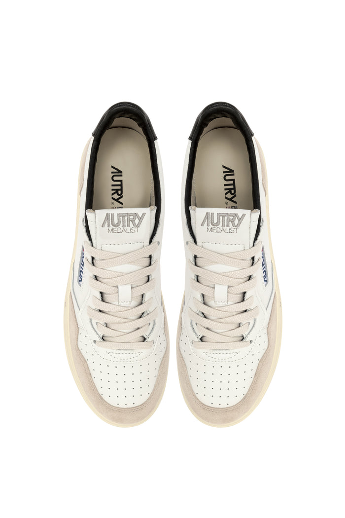  Autry Sneakers Medalist Low Man Match Suede Bianco Bianco Uomo - 5