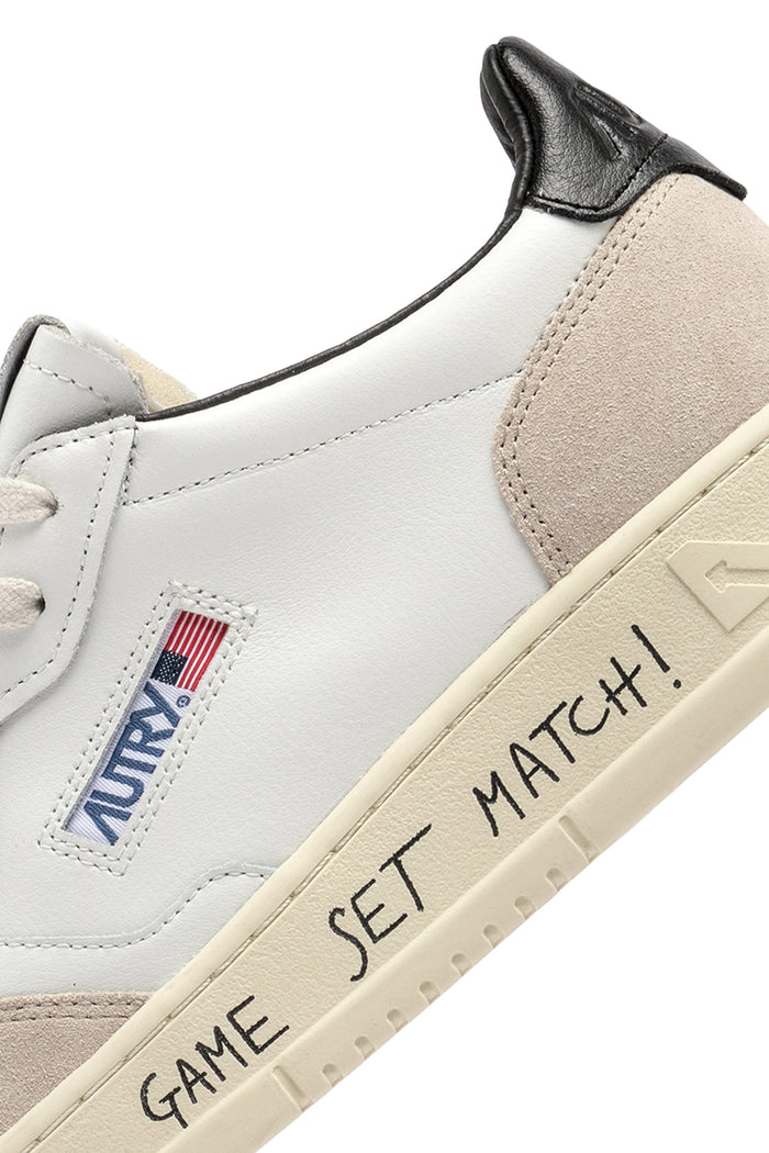  Autry Sneakers Medalist Low Man Match Suede Bianco Bianco Uomo - 6