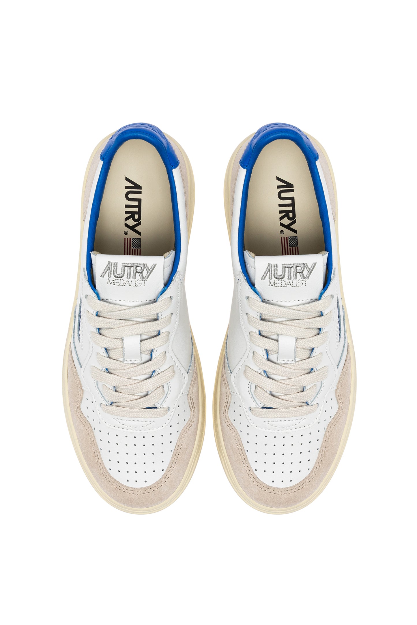  Autry Sneakers Medalist Low Man Match Suede Bianco Bianco Uomo - 5