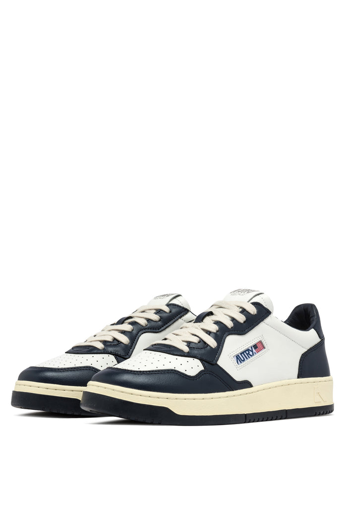 Autry Sneakers Medalist Low Man Leat Leat Blu Uomo-2