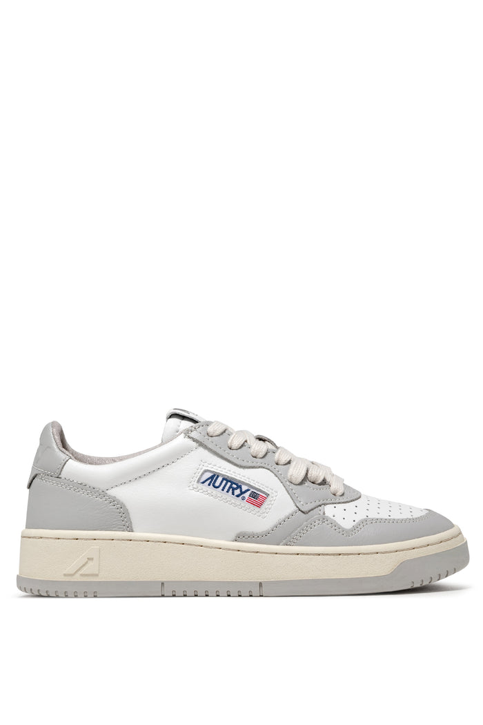 Autry Sneakers Medalist Low Man Leat Leat Grigio Uomo