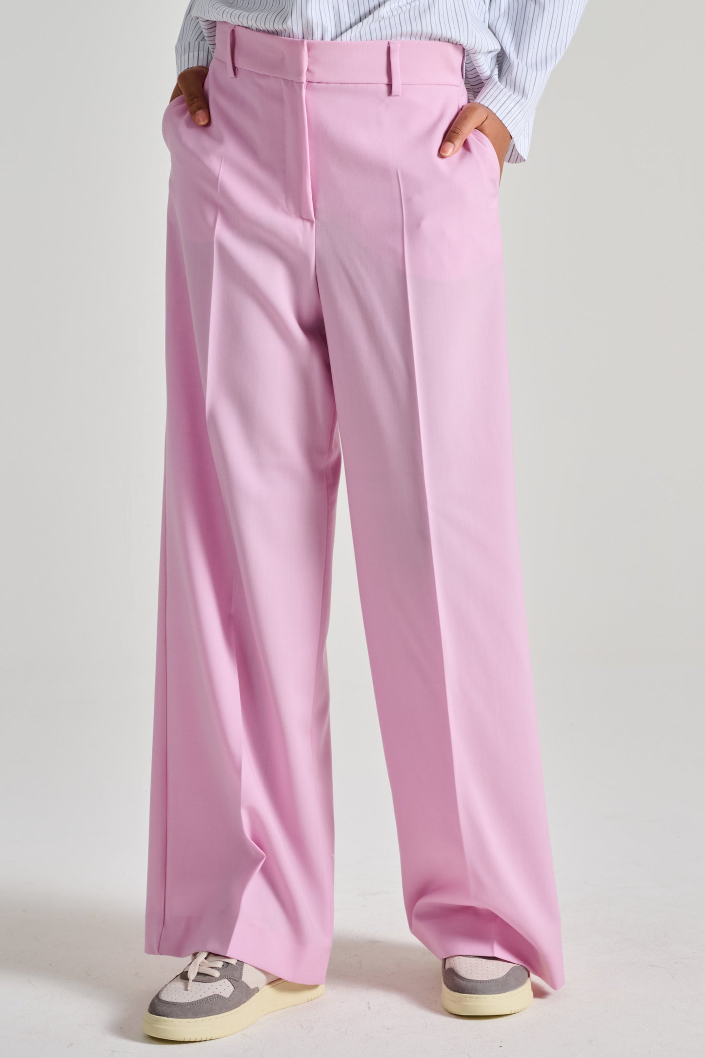  Max Mara Weekend Pantalone In Lana Vergine Rosa Rosa Donna - 1