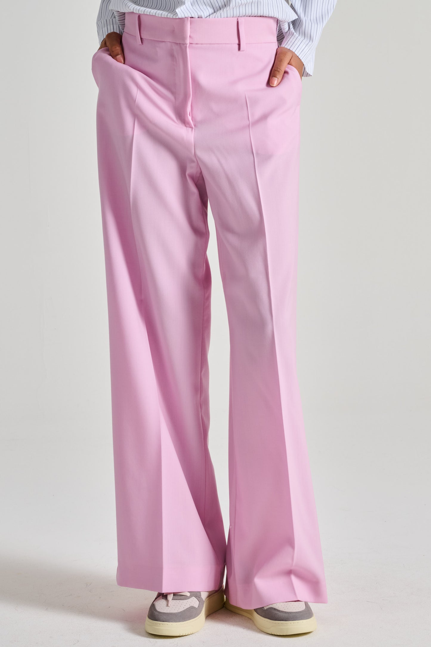  Max Mara Weekend Pantalone In Lana Vergine Rosa Rosa Donna - 2