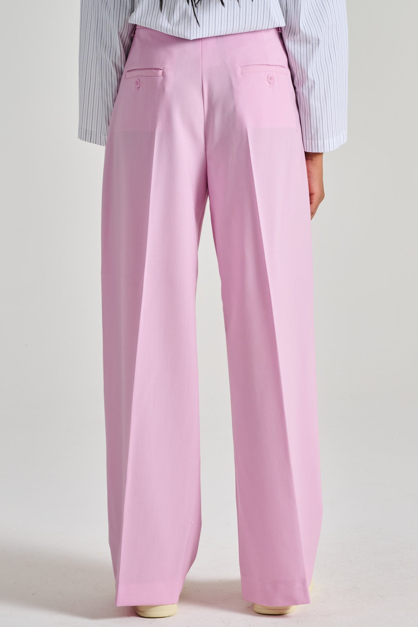  Max Mara Weekend Pantalone In Lana Vergine Rosa Rosa Donna - 4