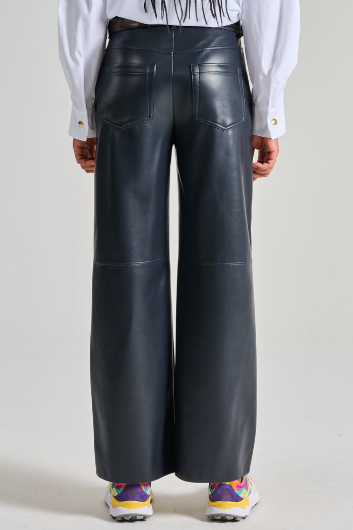  Max Mara S Pantalone Jersey Blu Blu Donna - 4