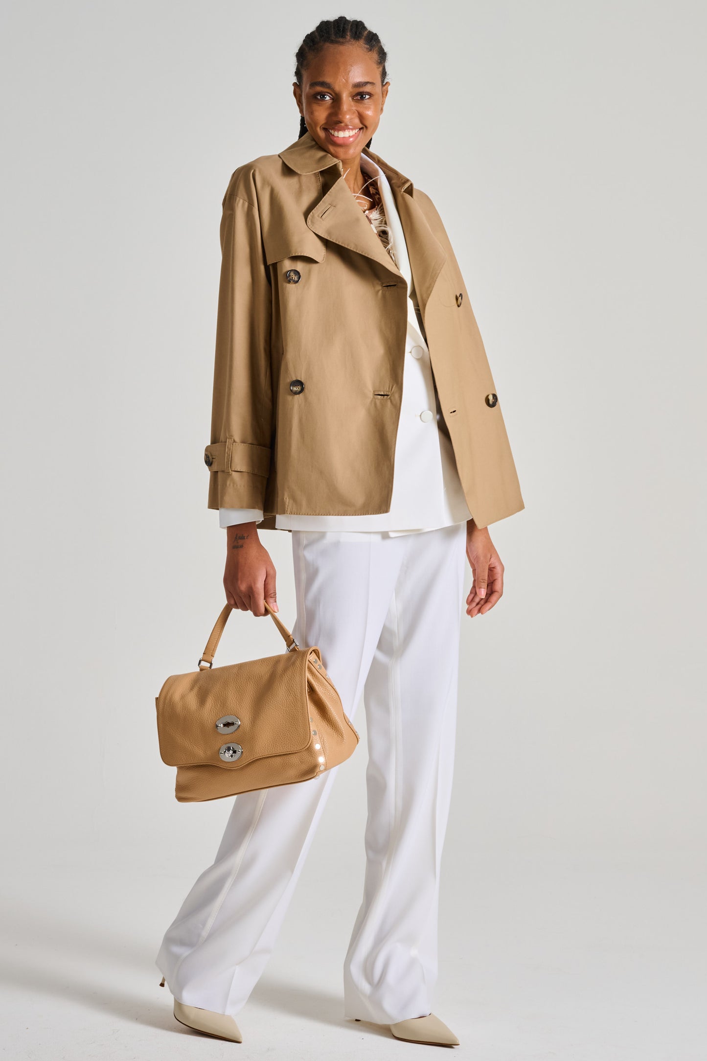  Max Mara The Cube Impermeabile Beige Beige Donna - 7