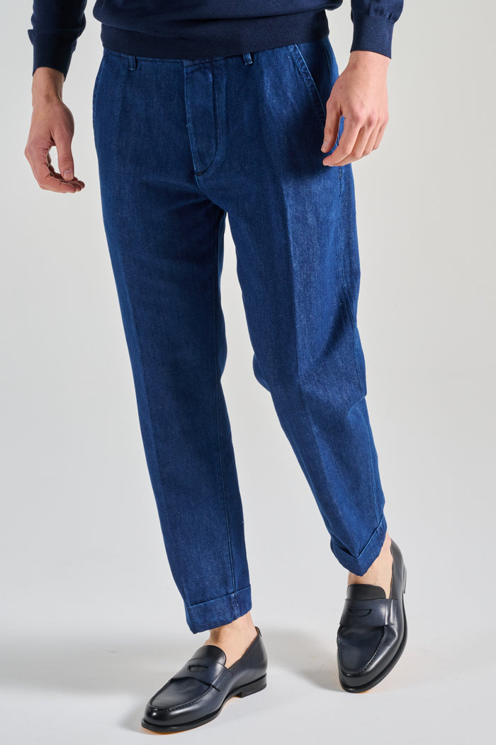 Care Label Pantalone Blu Uomo