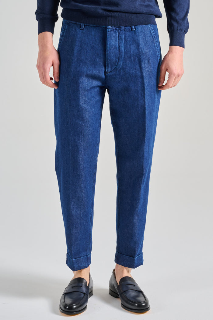 Care Label Pantalone Blu Uomo-2