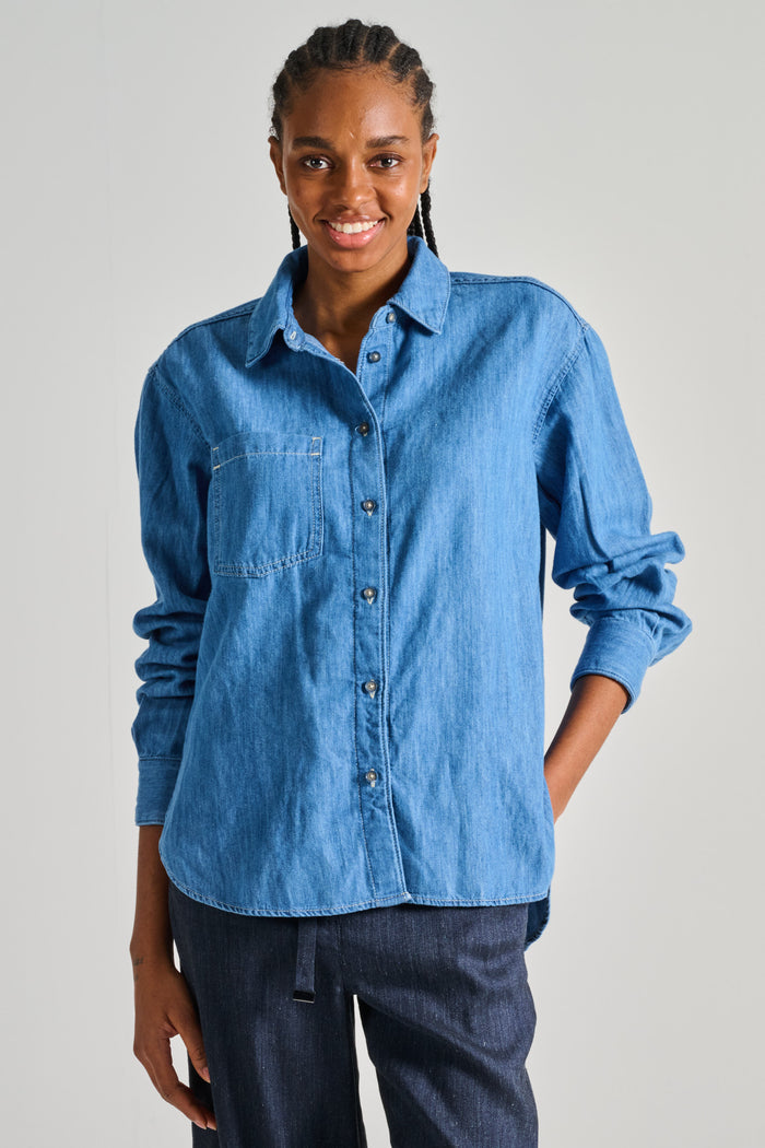  7 For All Mankind Blue Shirt Blu Donna - 3