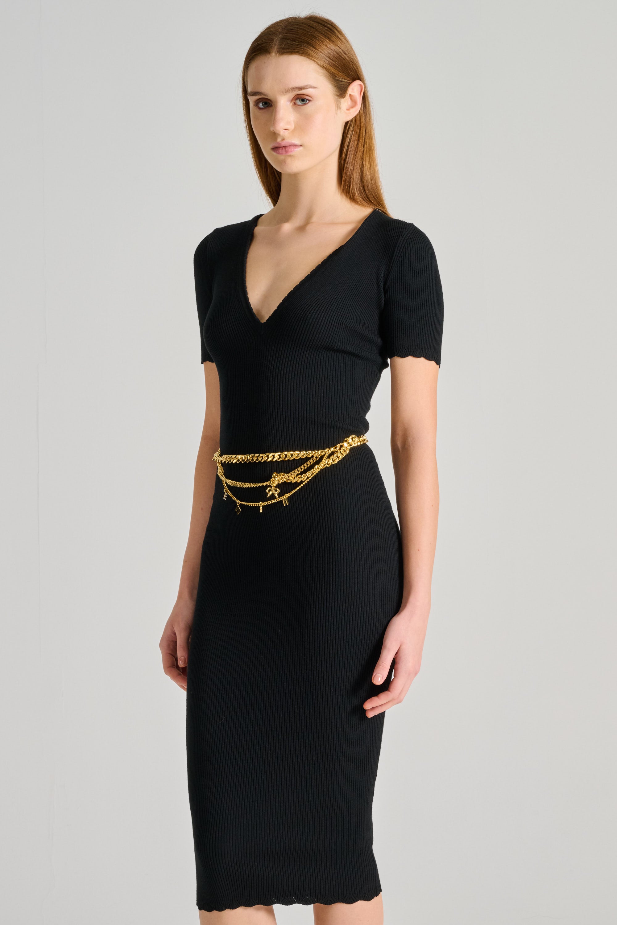 ワンピース ELISABETTA FRANCHI Woman Dress Black AM04B46E2 110 AM04B46E2 Elisabetta Franchi Viscose Minidress with Net
