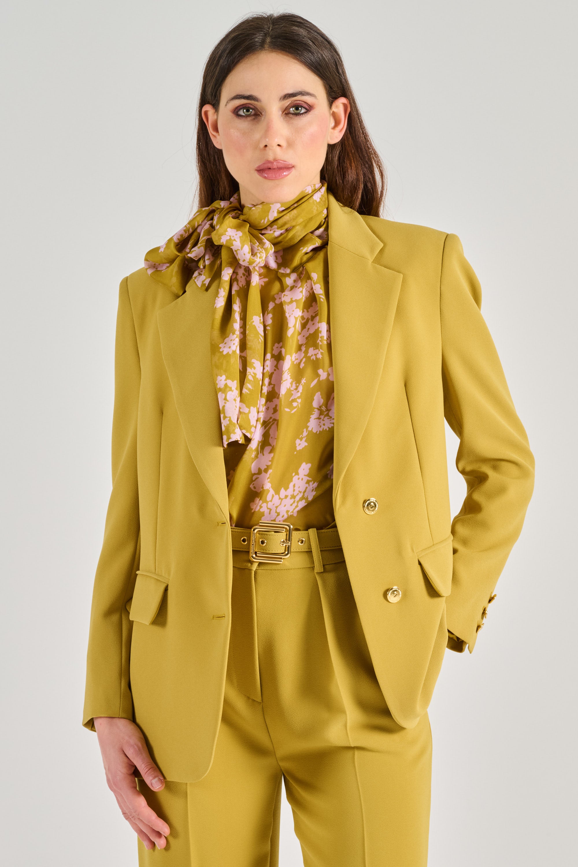 Elisabetta Franchi Yellow Leather Jacket Curry Donna » Modamica
