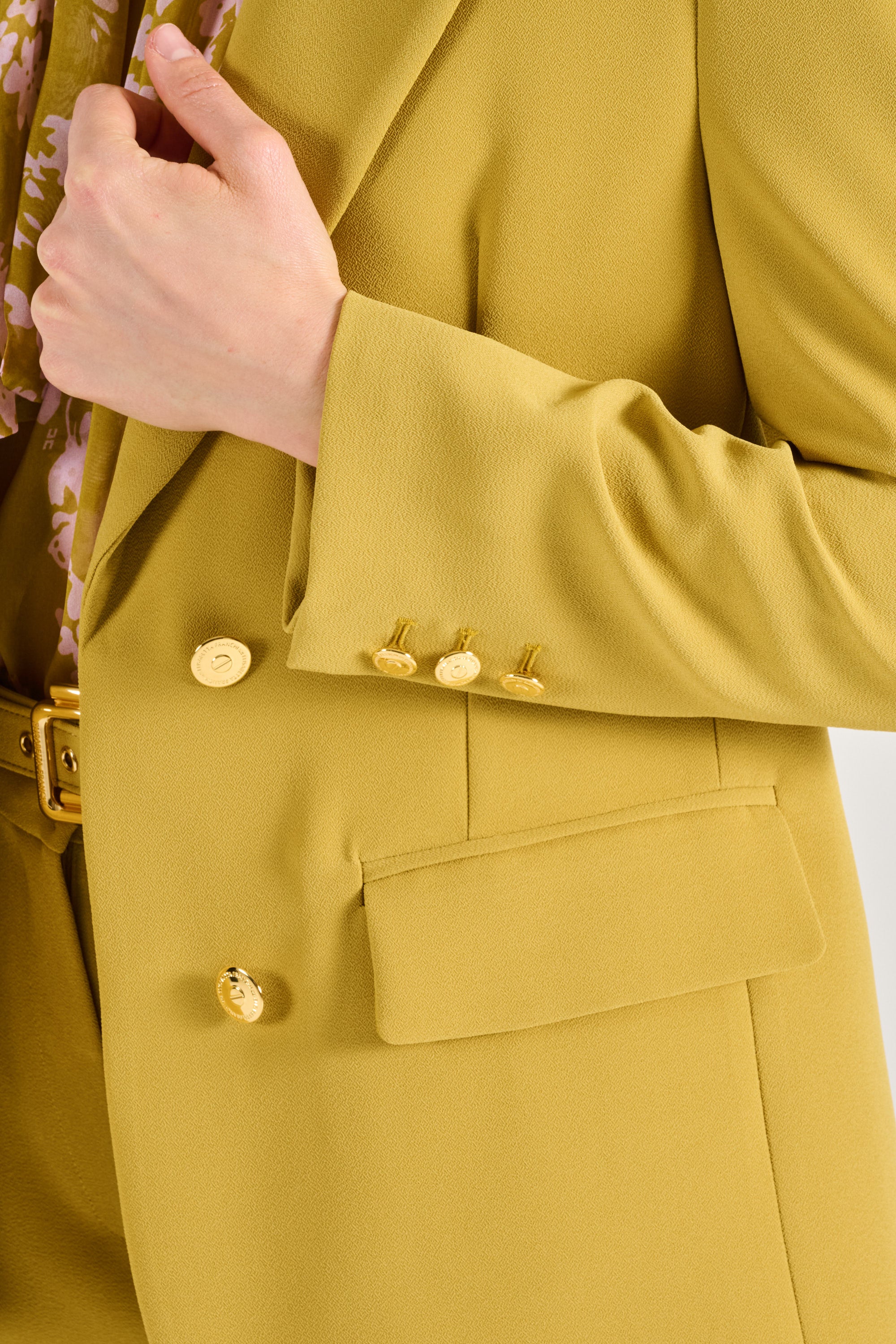 Elisabetta Franchi Yellow Leather Jacket Curry Donna » Modamica