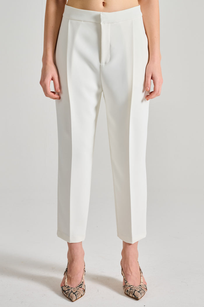 Elisabetta Franchi Pantalone Essential Bianco Donna