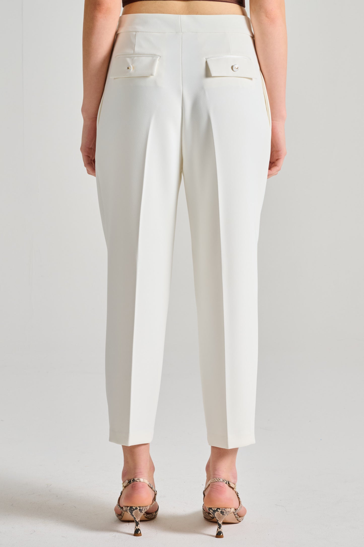  Elisabetta Franchi Pantalone Essential Bianco Bianco Donna - 2