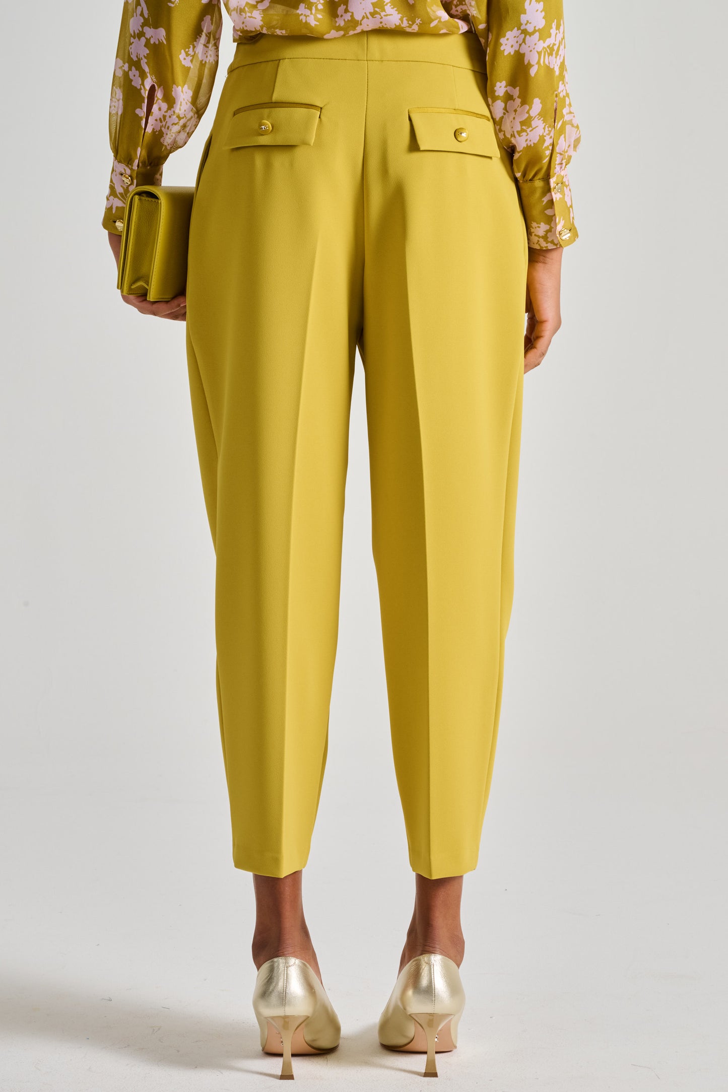  Elisabetta Franchi Pantalone Essential Giallo Giallo Donna - 3