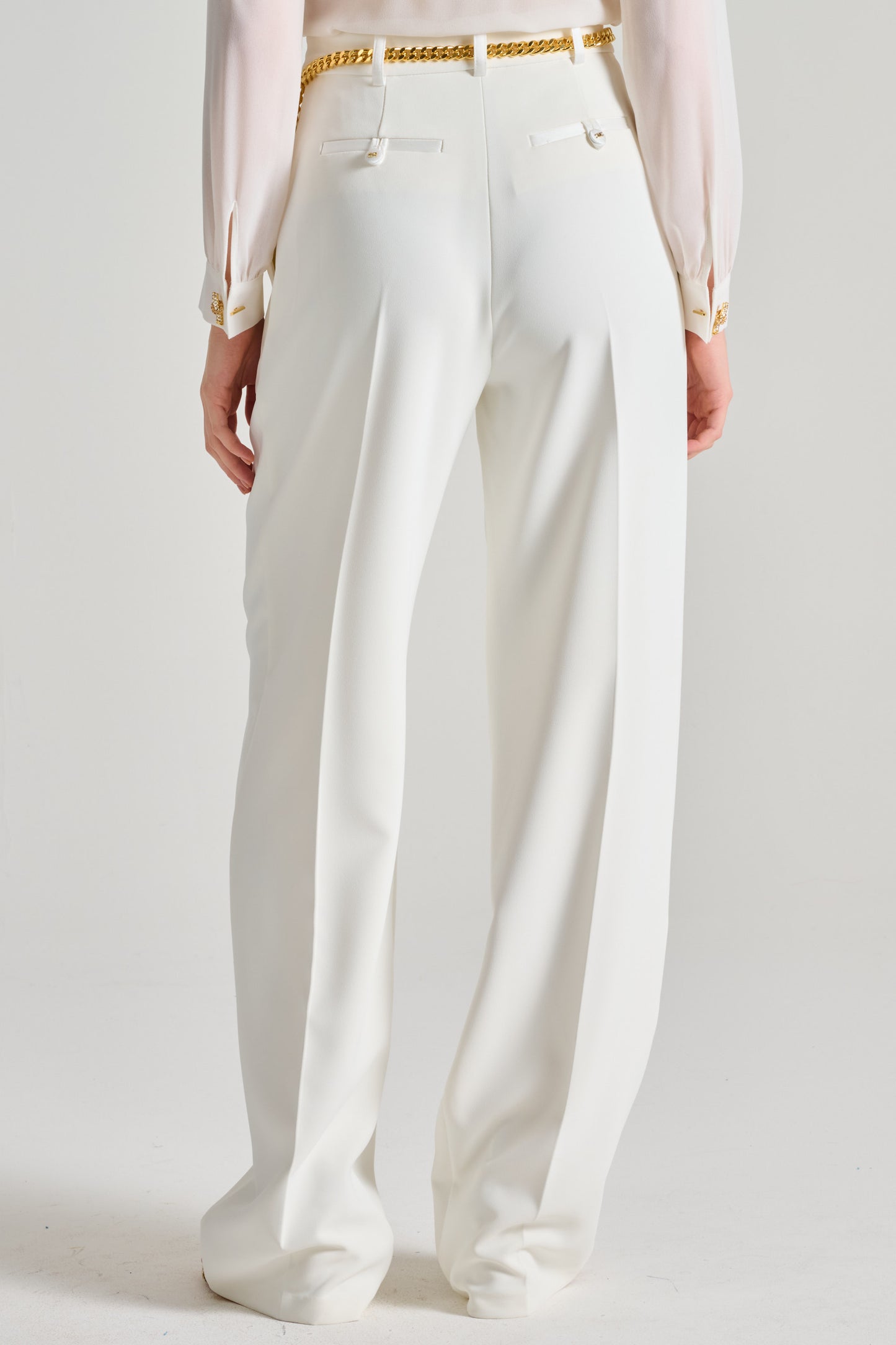  Elisabetta Franchi Pantalone Essential Bianco Bianco Donna - 3