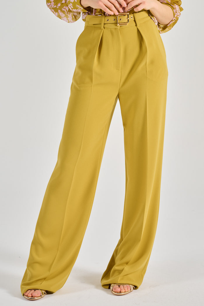 Elisabetta Franchi Pantalone Con Cintura Giallo Donna