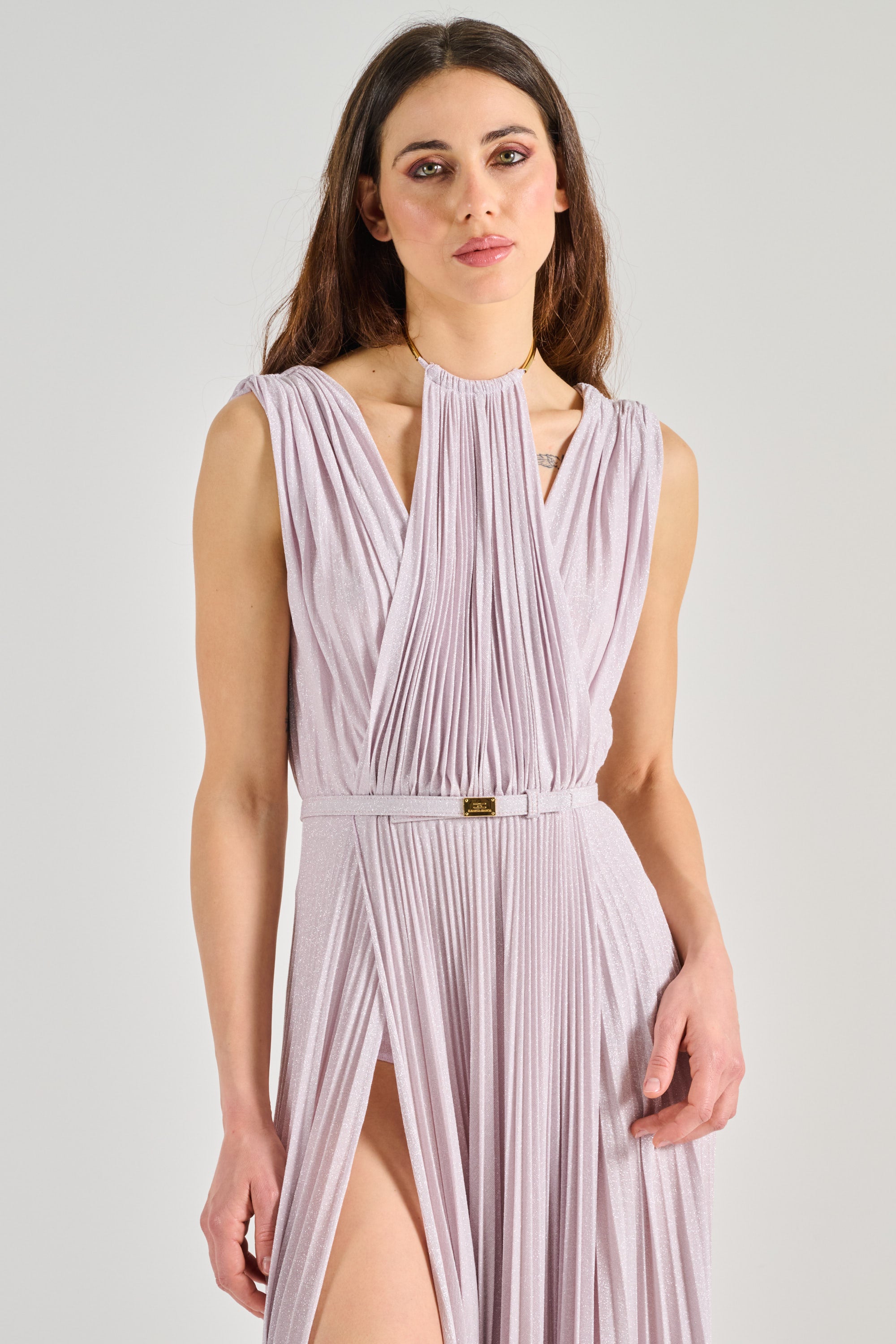 ワンピース ELISABETTA FRANCHI Crystal 'Red Carpet' dress Pink ABR1051E2 Elisabetta Franchi Red Carpet Dress Pink Fabric Quarzo Donna