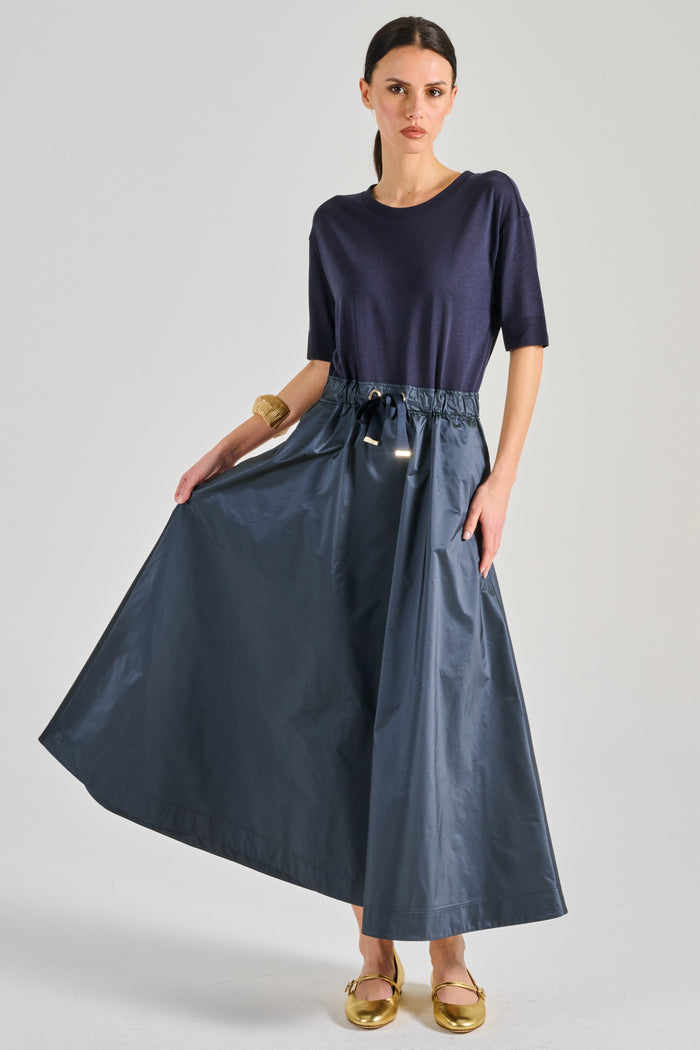 Herno Abito Con Gonna In Taffeta Blu Donna