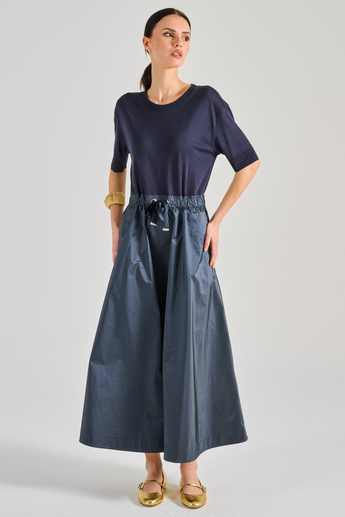 Herno Abito Con Gonna In Taffeta Blu Donna-2