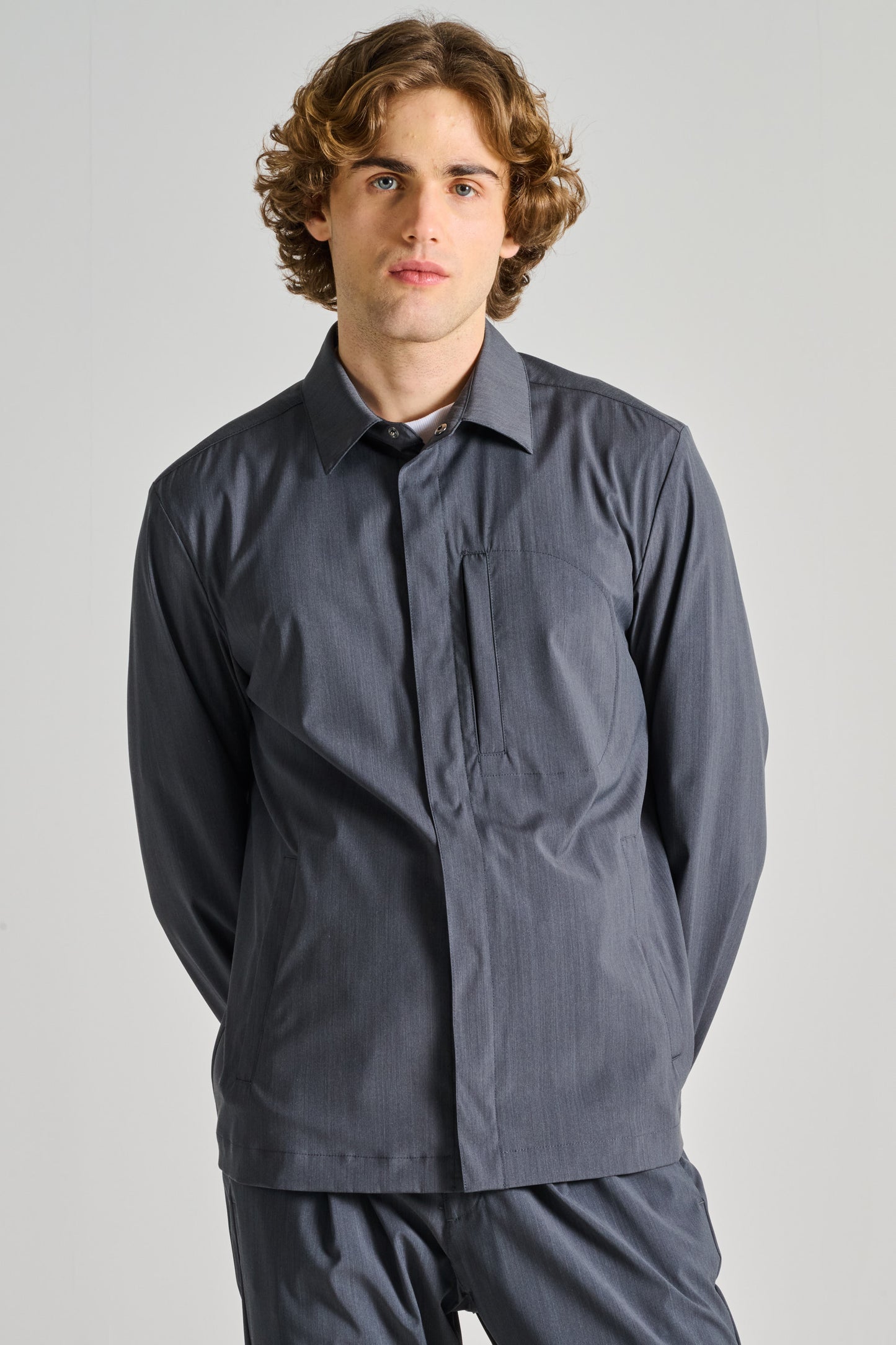  Herno Shirt Jacket Tech Woven Grigio Grigio Uomo - 1