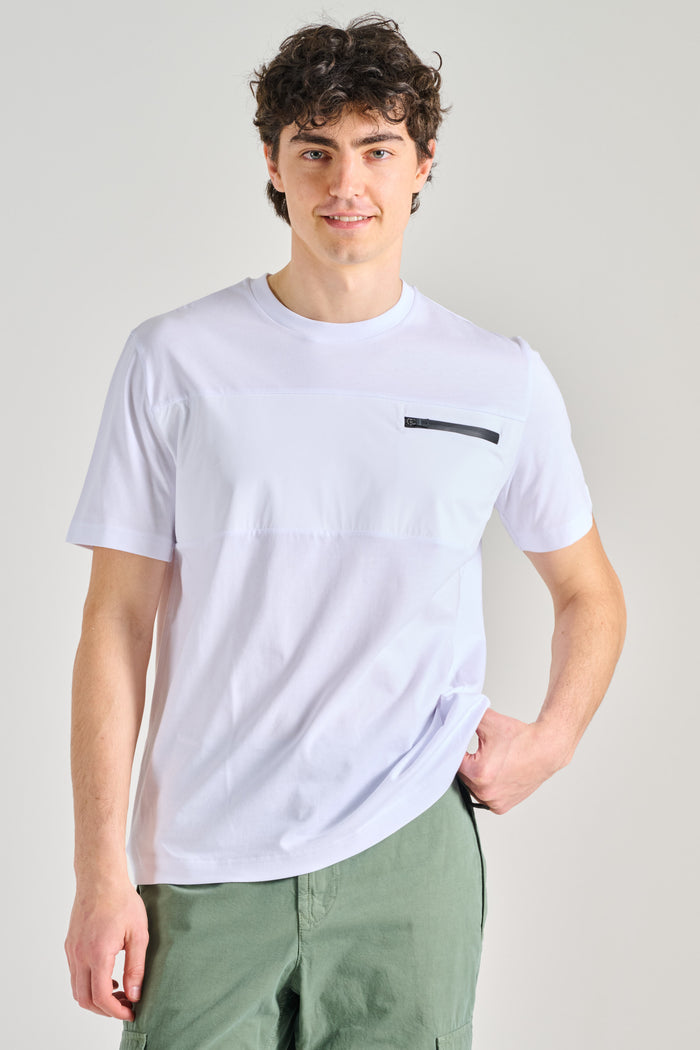 Herno T-shirt Inserti Nylon Bianco Uomo