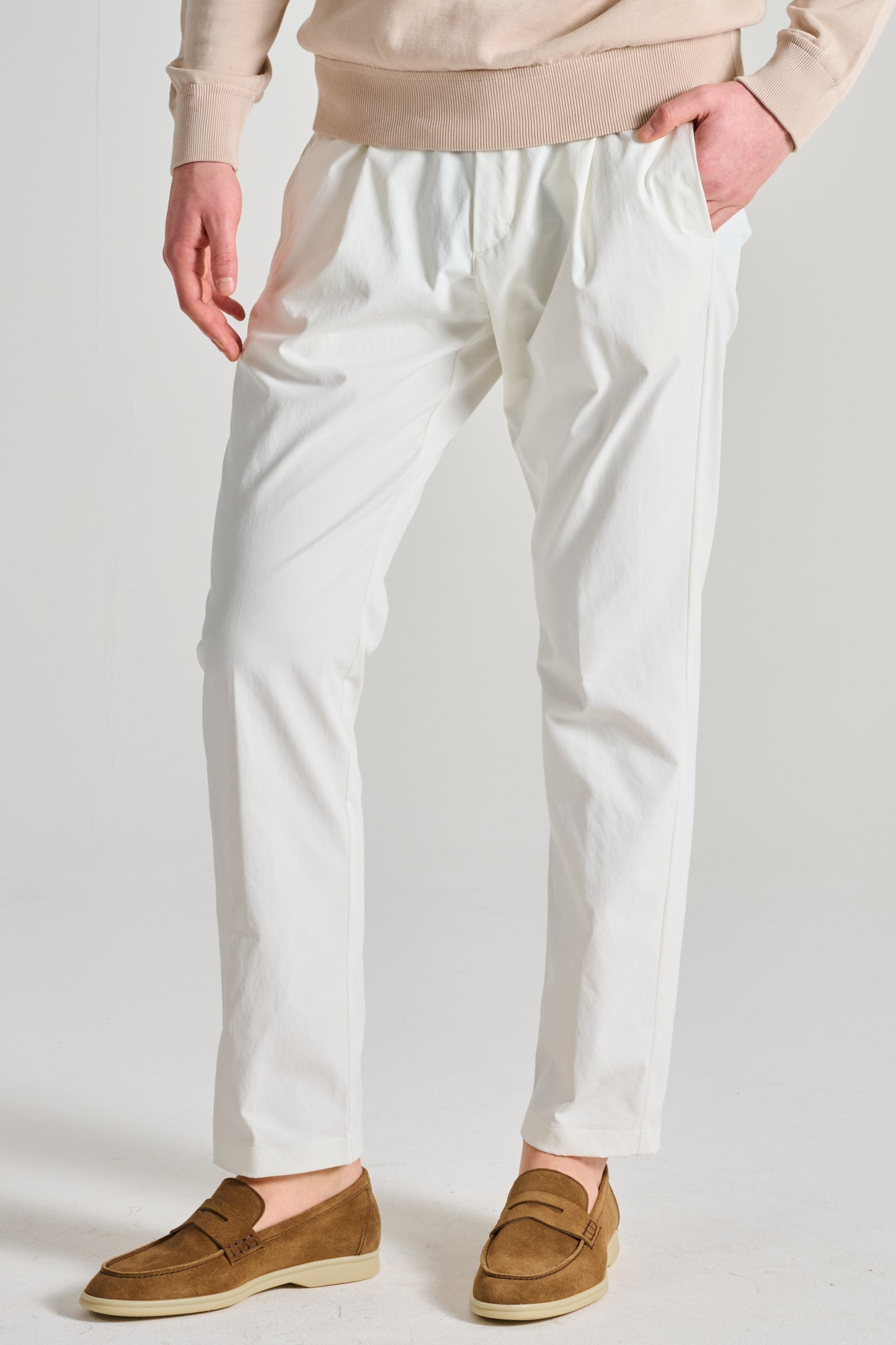  Herno Pantalone Cotton Feel Gamba Stretta Bianco Bianco Uomo - 1