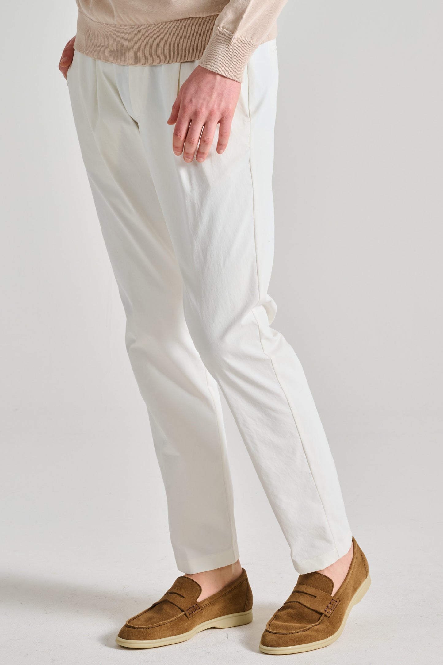  Herno Pantalone Cotton Feel Gamba Stretta Bianco Bianco Uomo - 2