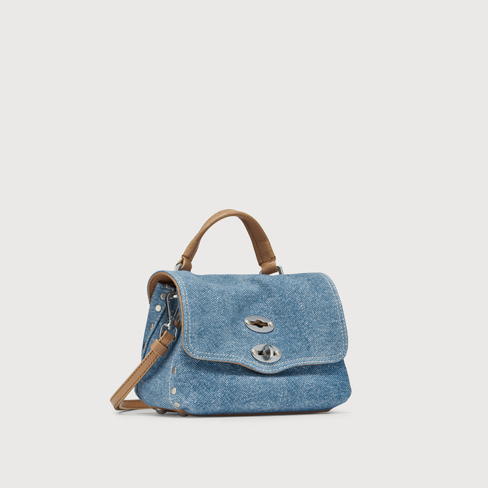 Zanellato Borsa Postina Baby Tela Genova Blu Donna-2