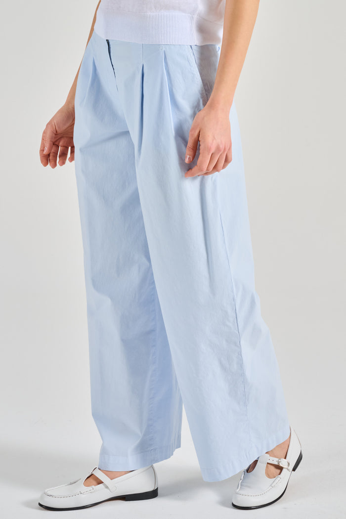 Peserico Pantalone Tela Di Cotone Stretch Azzurro Donna-2