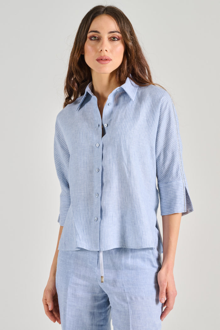 Peserico Camicia Tela Leggera E Fresca Azzurro Donna