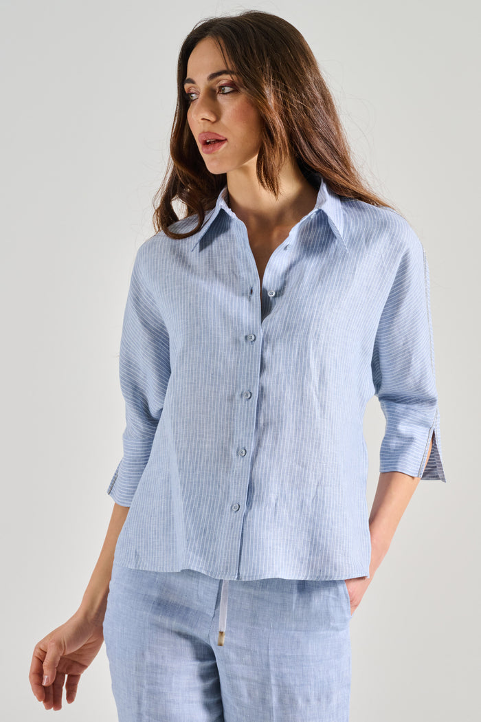 Peserico Camicia Tela Leggera E Fresca Azzurro Donna-2