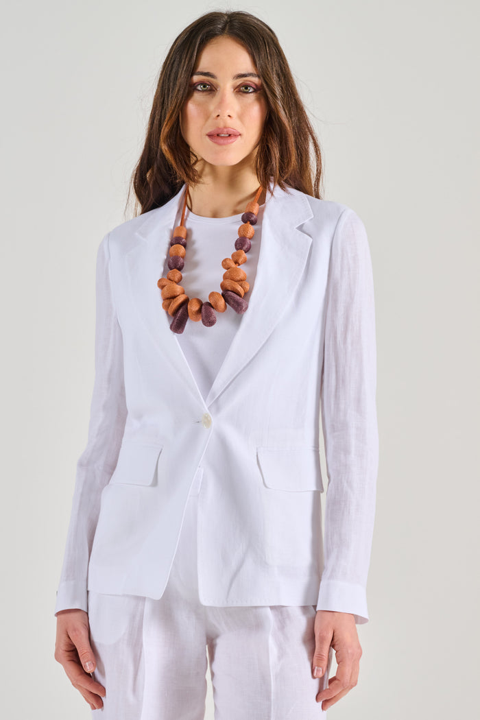 Peserico Blazer Tela Leggera E Fresca Bianco Donna