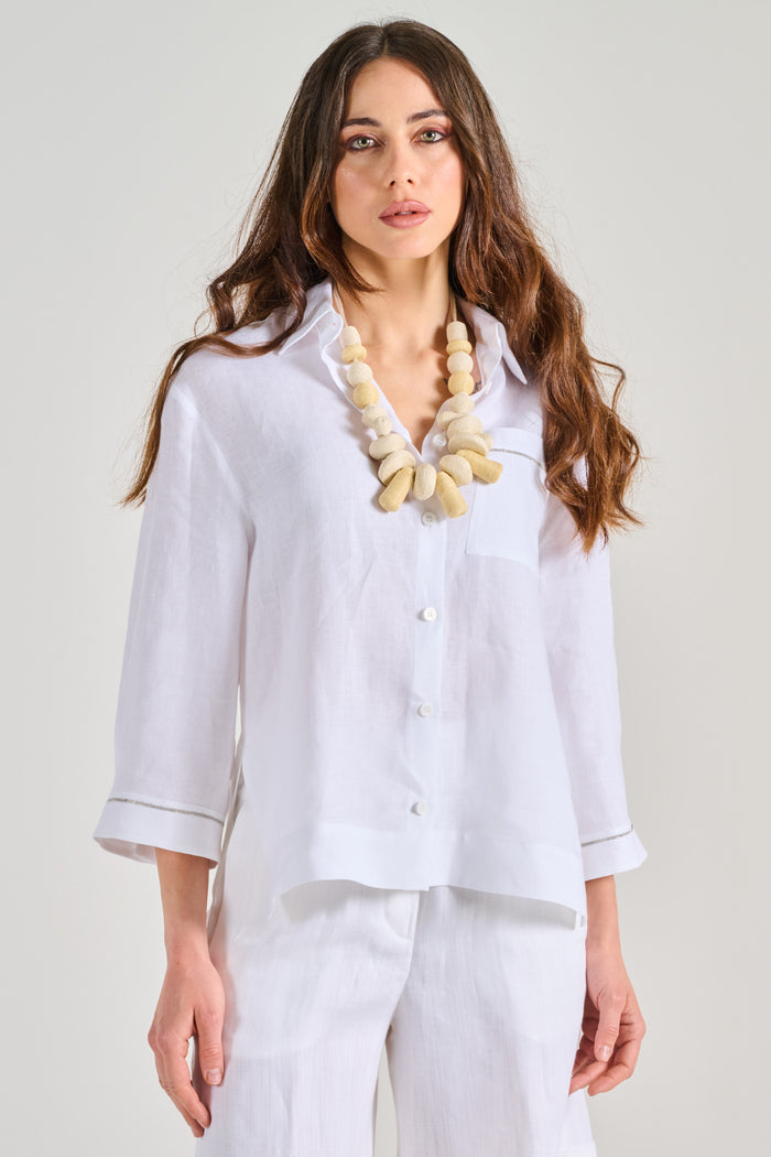 Peserico Camicia Tela Leggera E Fresca Bianco Donna-2