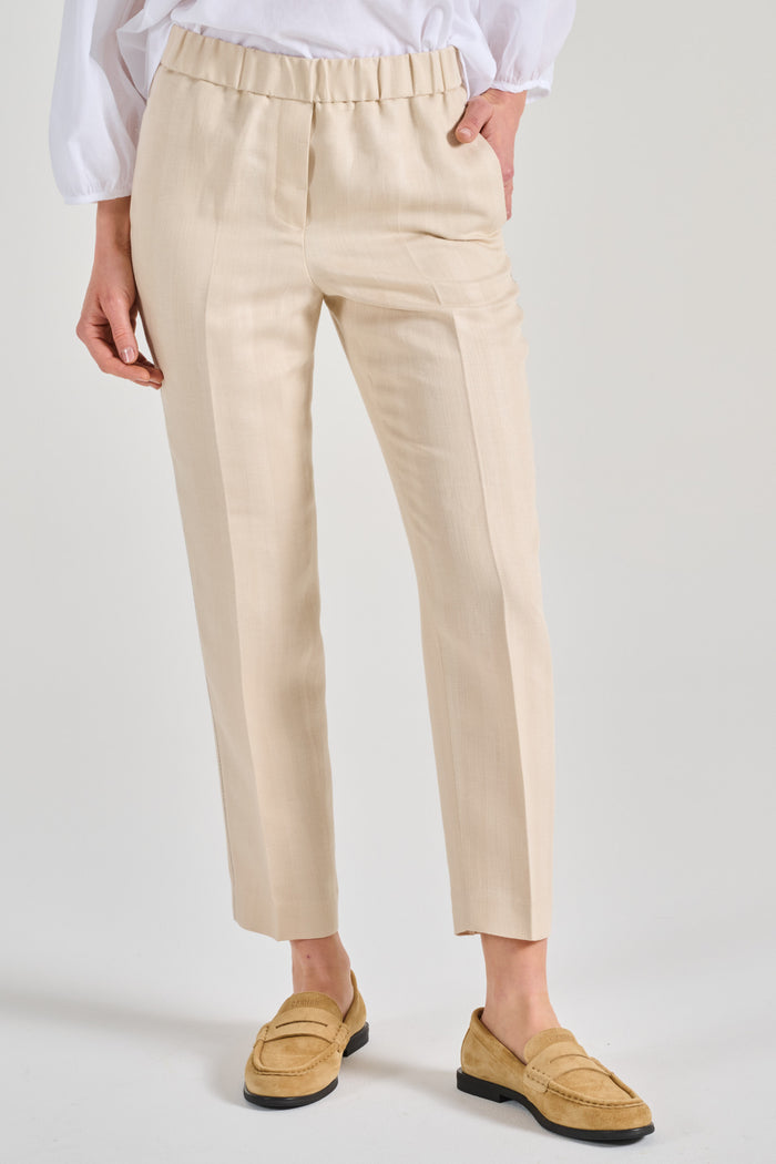 Peserico Pantalone Con Elastico Resca Beige Donna