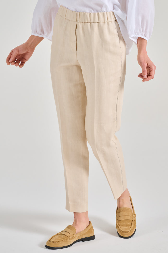 Peserico Pantalone Con Elastico Resca Beige Donna-2