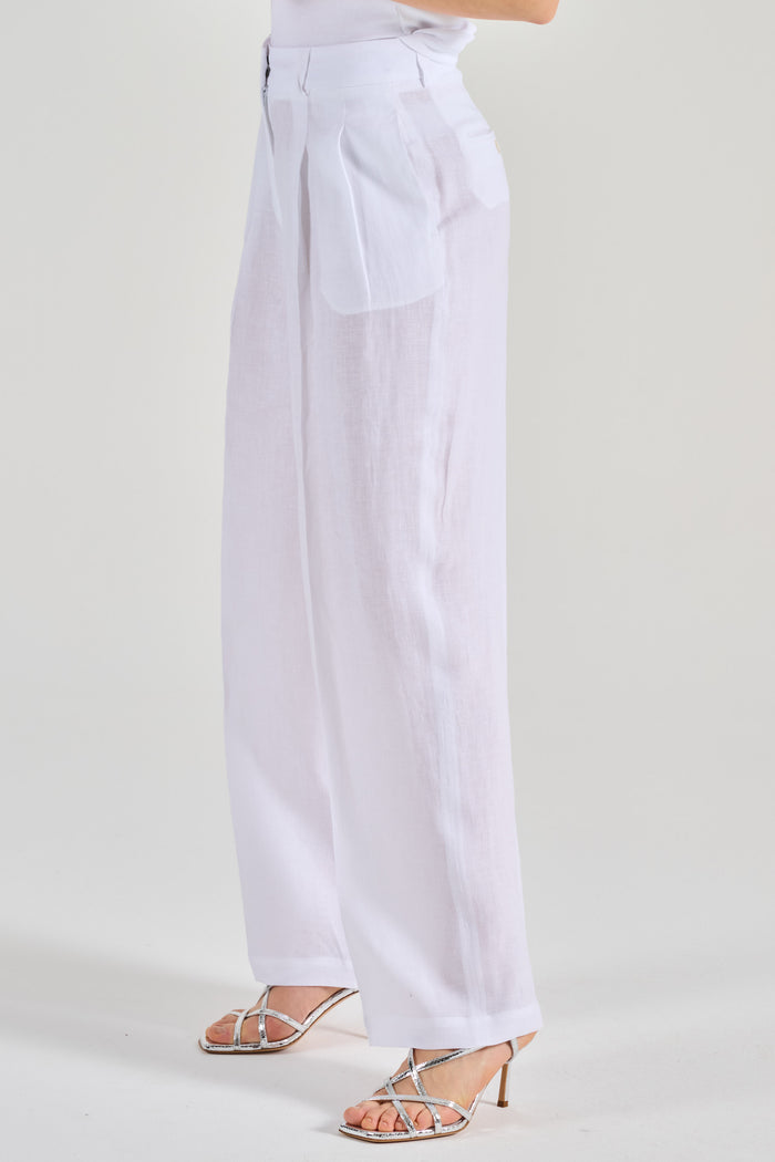 Peserico Pantalone Tela Leggera Bianco Donna