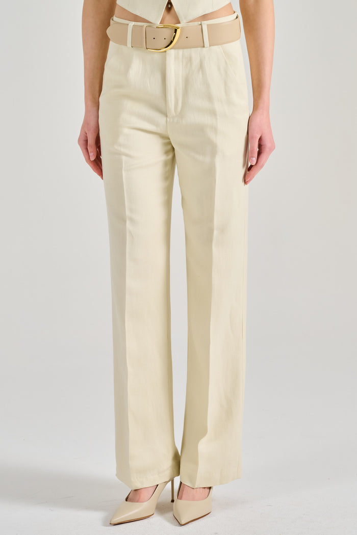 Dondup Pantalone Reina Bianco Donna